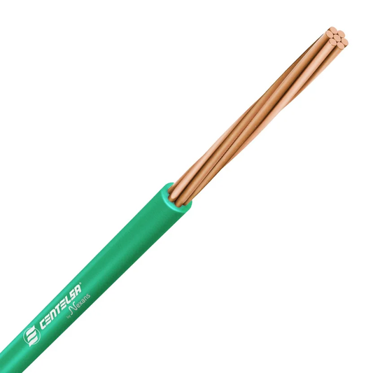 Rollo Cable CU Aislado THHN/THWN No 10 (100mts) Verde - Centelsa
