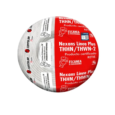 Rollo Cable CU Aislado THHN/THWN No 12 (100mts) Blanco - Centelsa